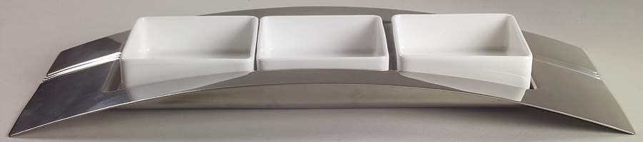 Tin Can Alley 3 Part Hors D'Oeuvres Tray with Metal Stand by Lenox-1