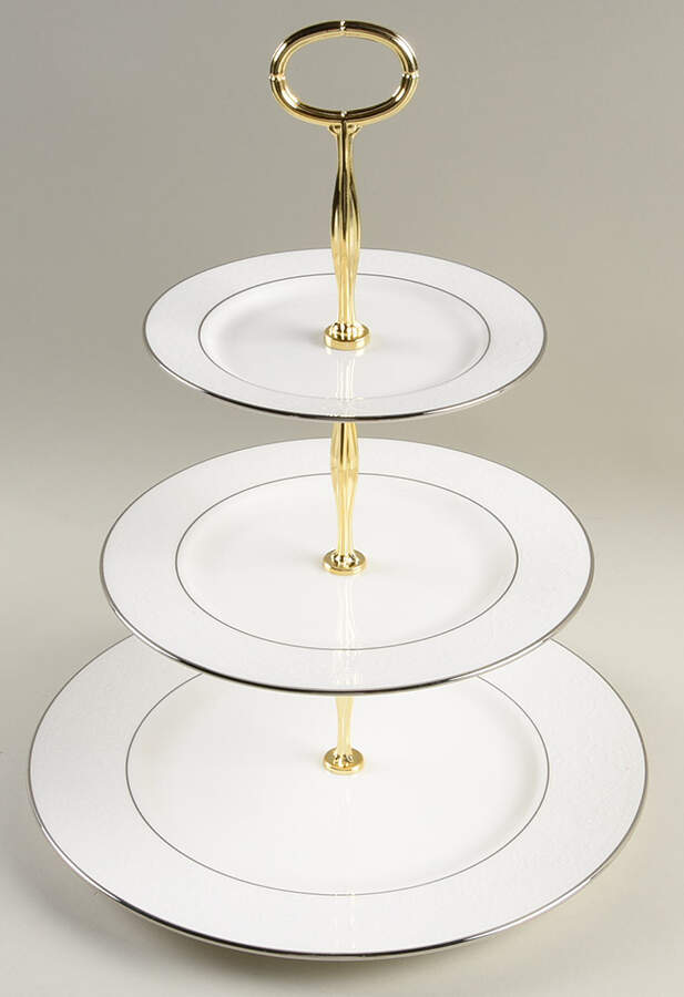 Floral Veil 13 7/8"-14 1/4" 3-Tiered Serving Tray(DP,SP,BB) HC by Lenox-1
