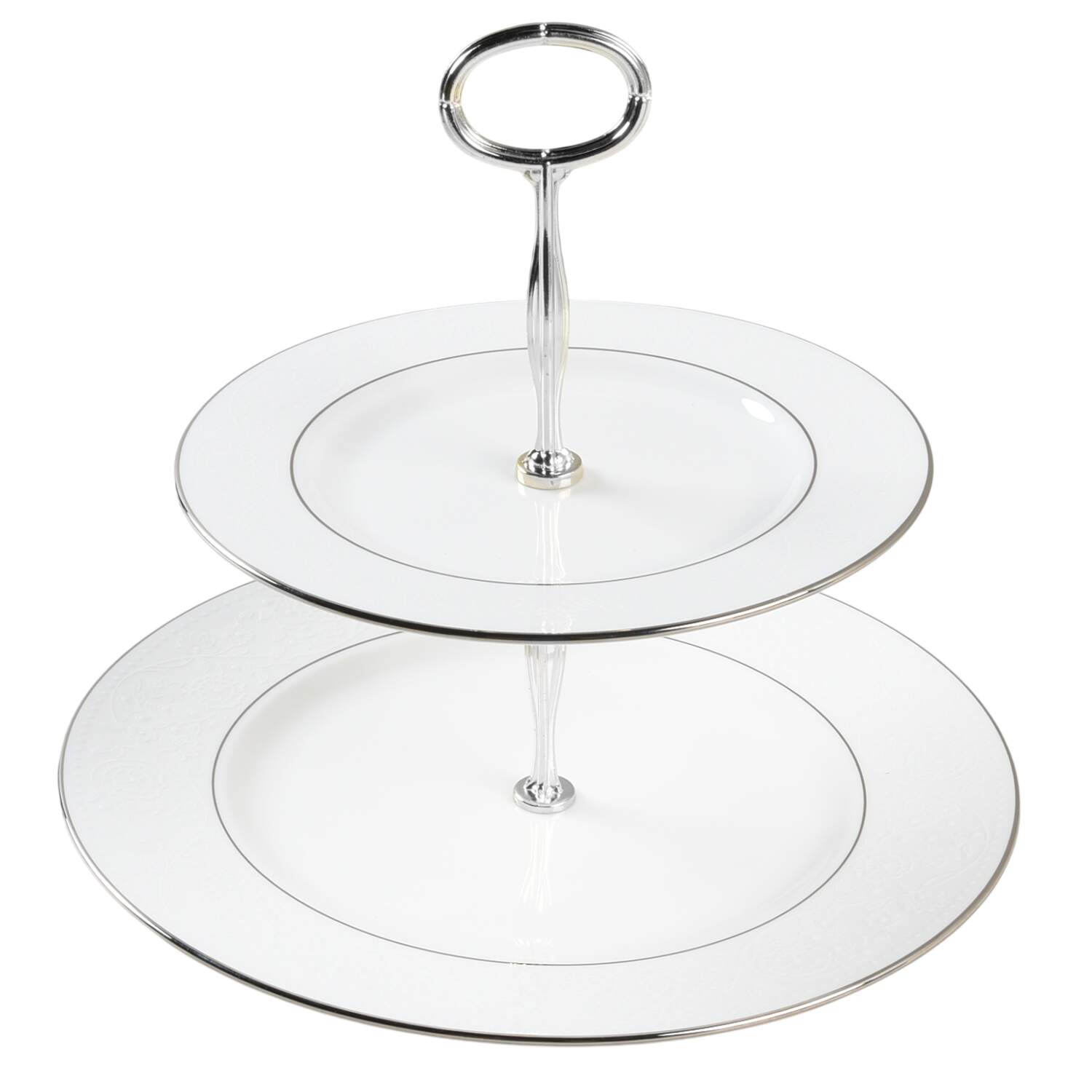 Floral Veil 6 5/8"-10"  2 Tiered Serving Tray (Dp, Sp) HC by Lenox-1