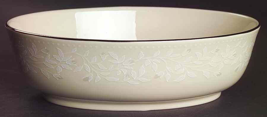 Linen Rose 9" Oval Vegetable Bowl by Lenox-1