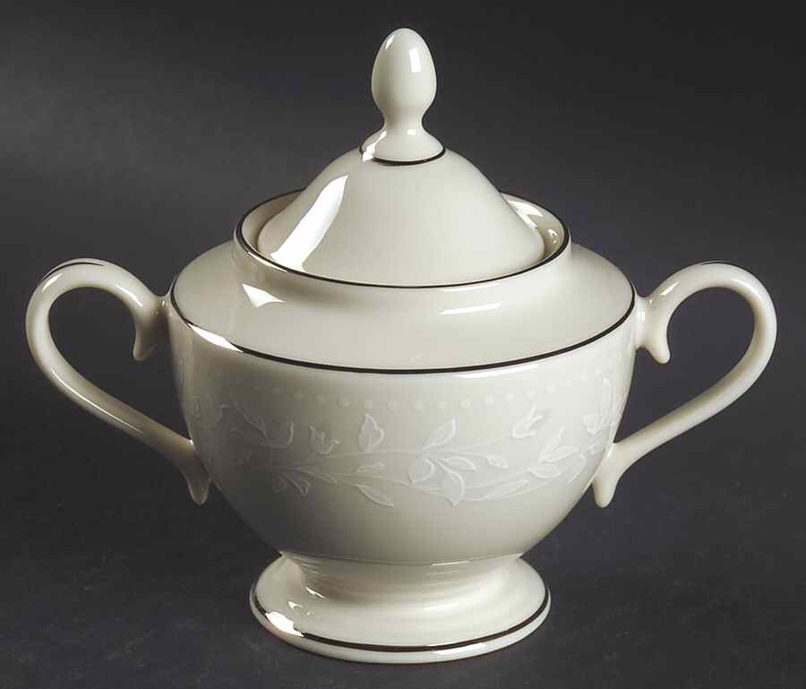 Linen Rose Sugar Bowl & Lid by Lenox-1