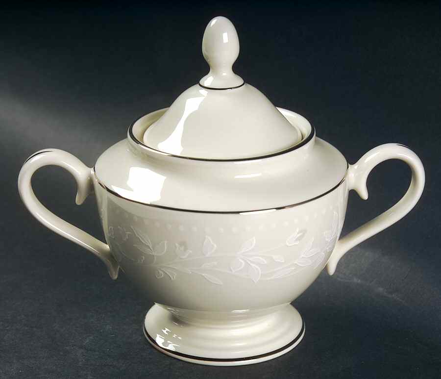 Linen Rose Sugar Bowl & Lid by Lenox-1