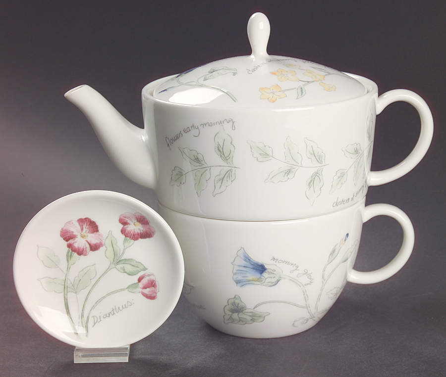 Artist Sketchbook Individual Teapot & Lid w/Cup & Tea Bag Holder by Lenox-1