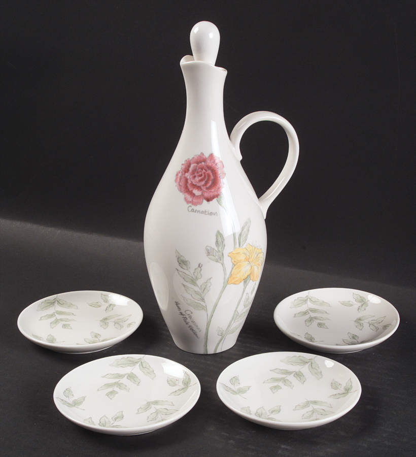 Artist Sketchbook Oil Jar/Cruet with 4 Dipping Bowls by Lenox-1