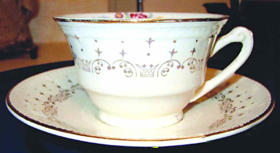 Coronet Footed Cup & Saucer Set by Leighton-1
