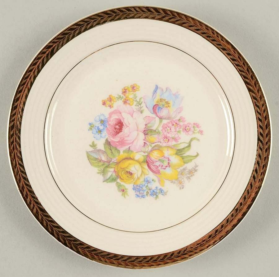 Egert Rose Trophy Bread & Butter Plate by Leigh Potters-1