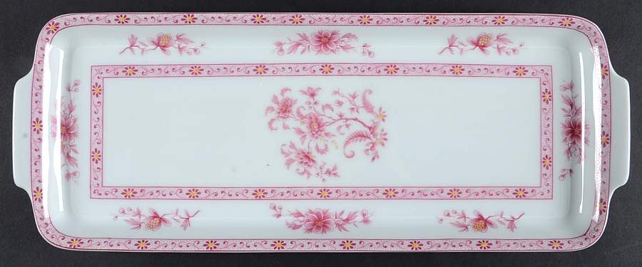 Fougere Indienne Red Large Sandwich Tray by Lanternier-1