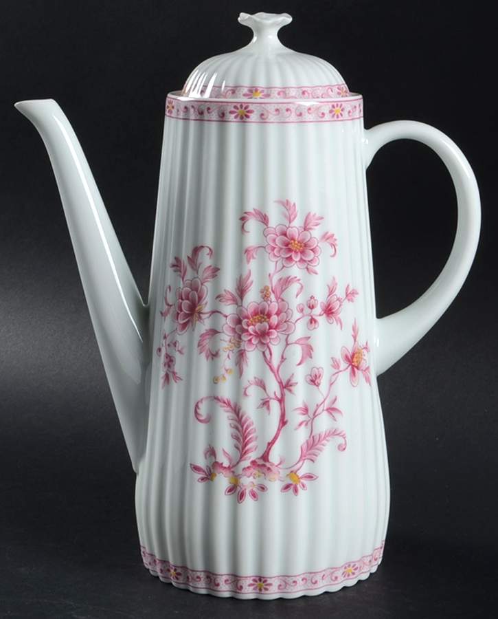 Fougere Indienne Red Coffee Pot & Lid by Lanternier-1