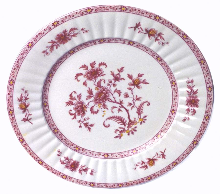 Fougere Indienne Red Dinner Plate by Lanternier-1