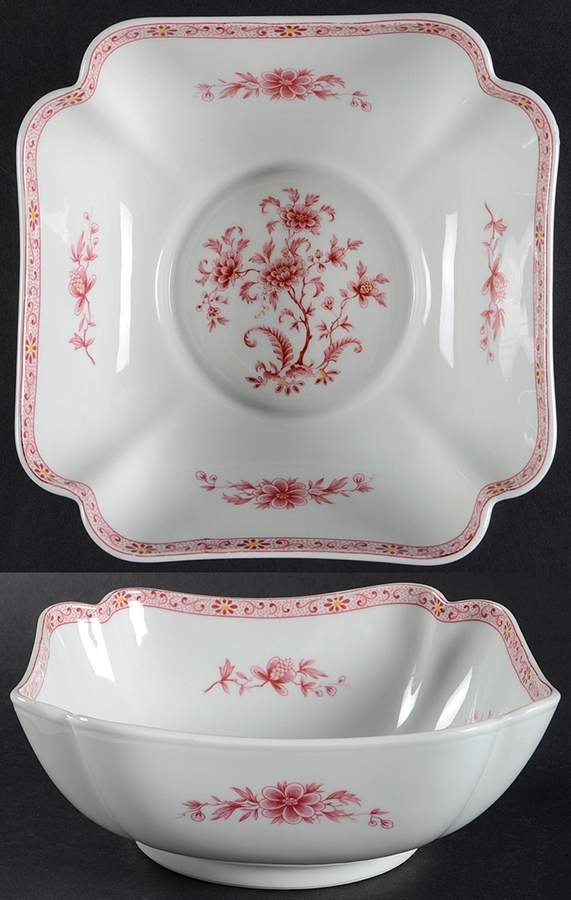 Fougere Indienne Red 7" Square Bowl by Lanternier-1
