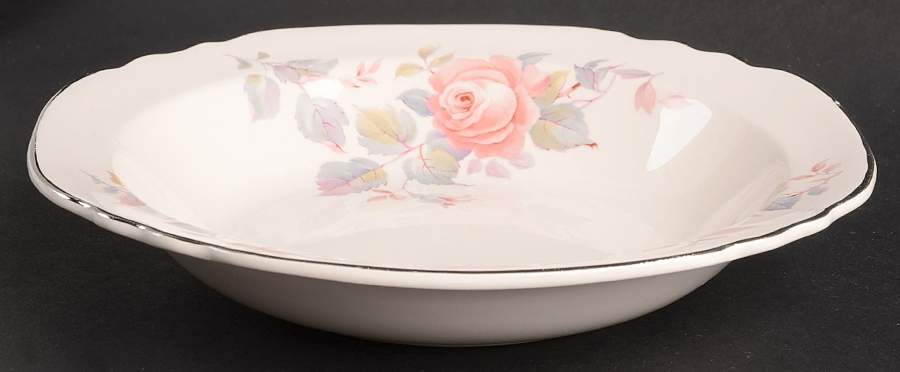 Rose Marie (Pearl Ivory) Rim Soup Bowl by Limoges-American-1