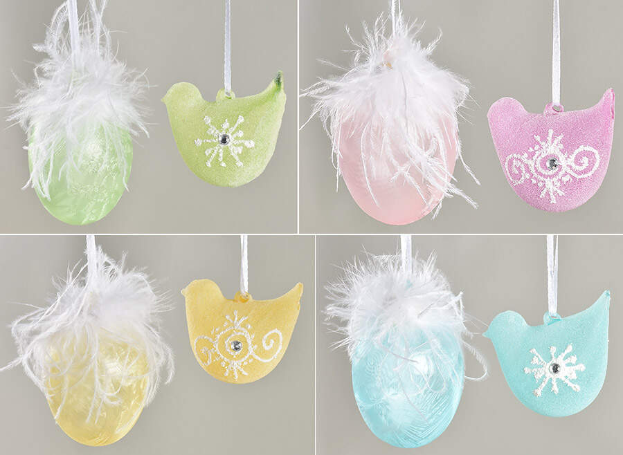 Easter Glassware Ornament - Set of 8 Motifs (4 Birds & 4 Eggs) by Lenox-1