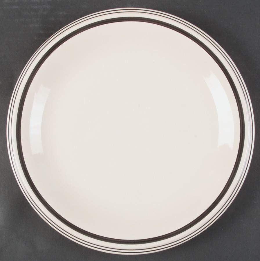 Cafe Stripe Black Dinner Plate by Ralph Lauren China-1