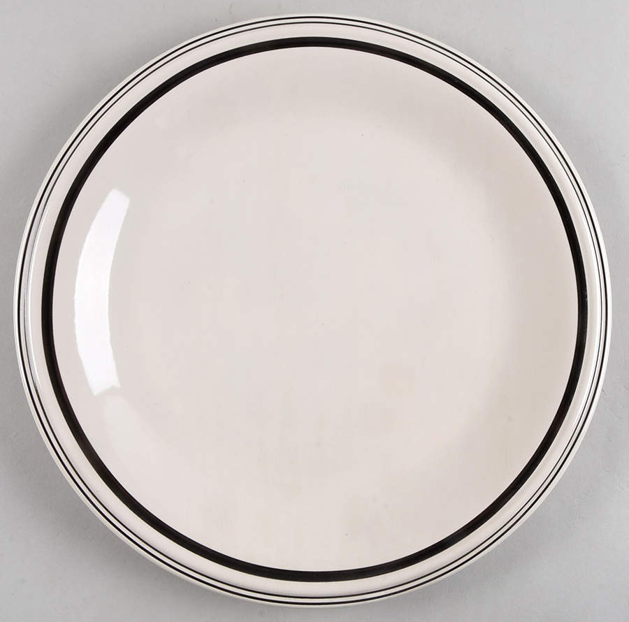 Cafe Stripe Black 12" Chop Plate (Round Platter) by Ralph Lauren China-1