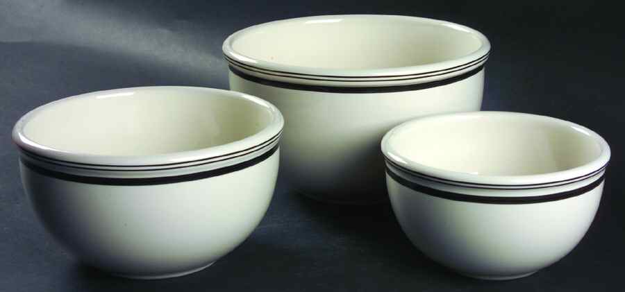 Cafe Stripe Black (3 Piece) Mixing Bowl Set by Ralph Lauren China-1