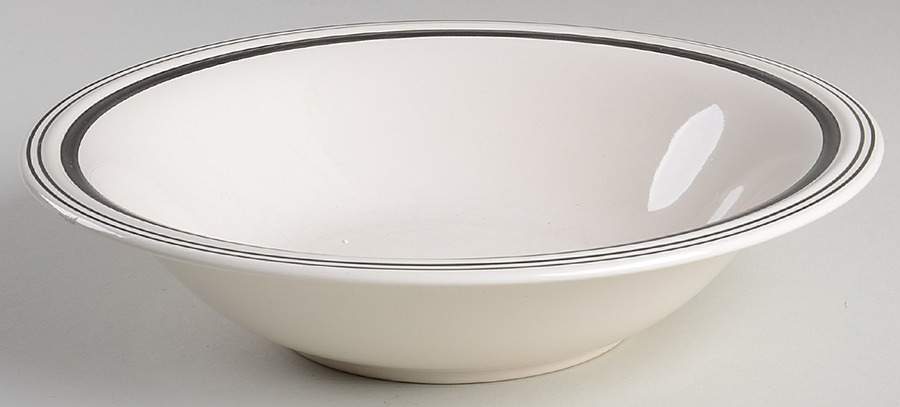 Cafe Stripe Black 9" Round Vegetable Bowl by Ralph Lauren China-1