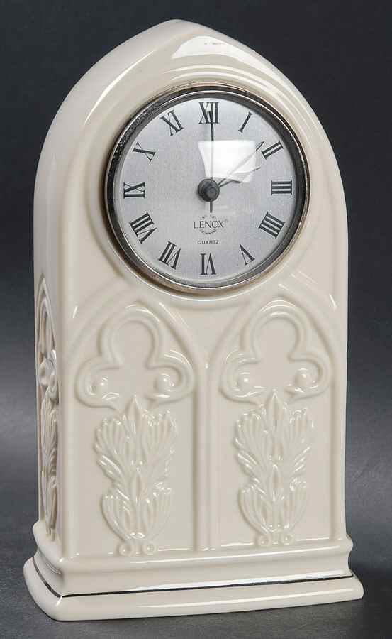 Fleur de Lis Collection Platinum Mantel Clock by Lenox-1