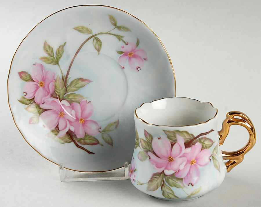 LEF52 Flat Demitasse Cup & Saucer Set by Lefton-1