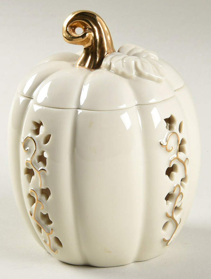 Pumpkin Collection Pierced Candle Votive & Lid by Lenox-1