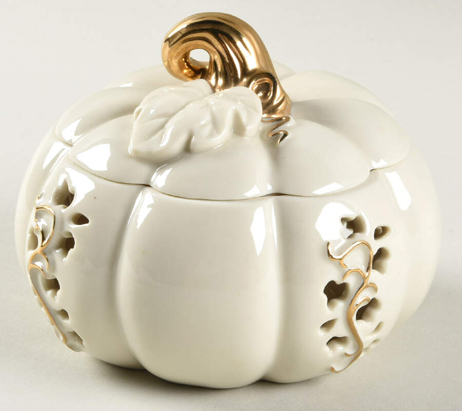 Pumpkin Collection Pierced Candle Votive & Lid by Lenox-1