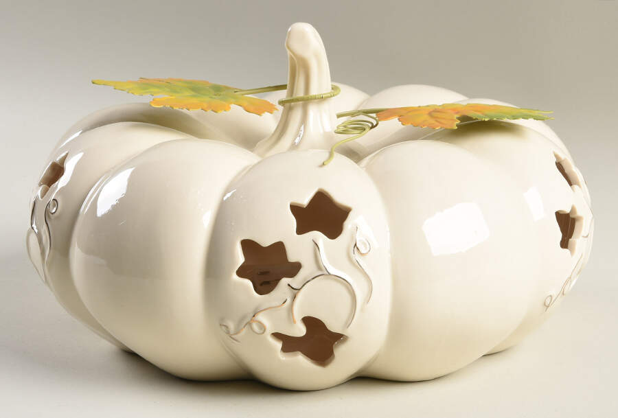 Pumpkin Collection Battery Lighted Pumpkin Figurine by Lenox-1