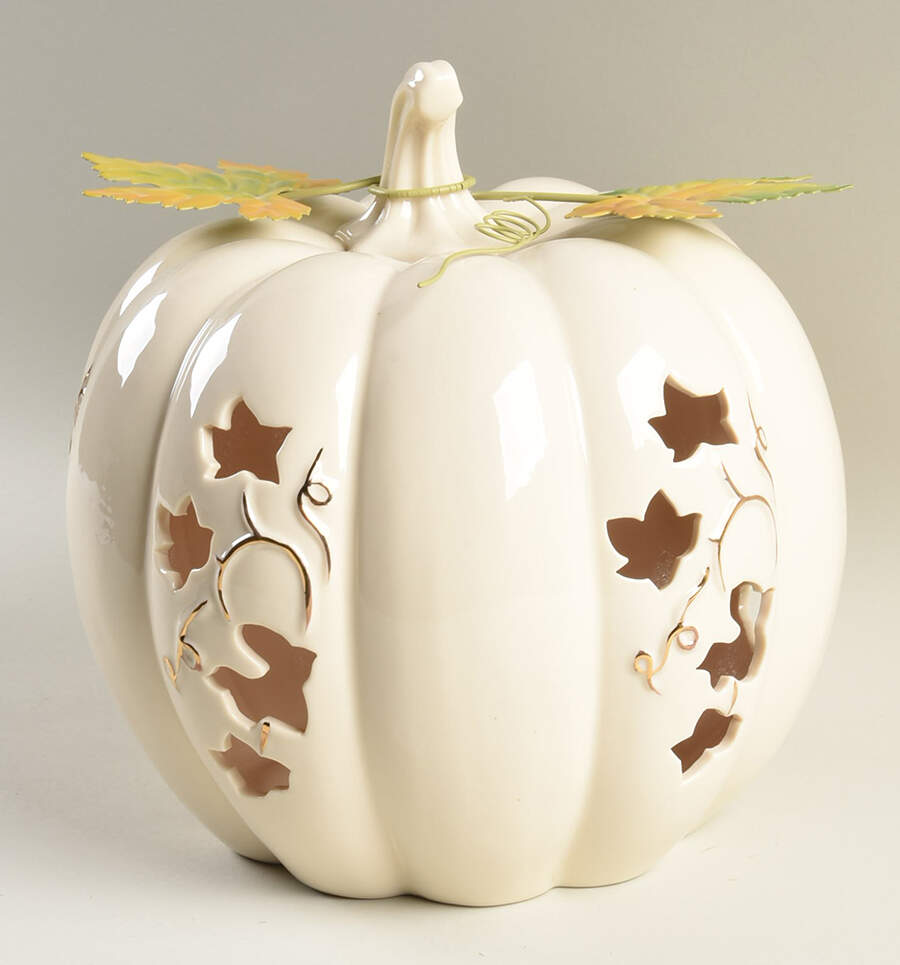 Pumpkin Collection Battery Lighted Pumpkin Figurine by Lenox-1