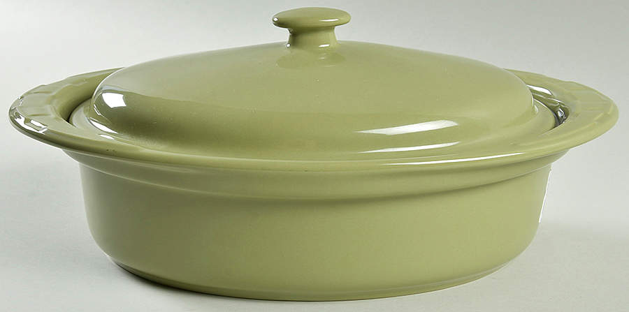 Woven Traditions Sage 3 Quart Oval Covered Casserole by Longaberger-1