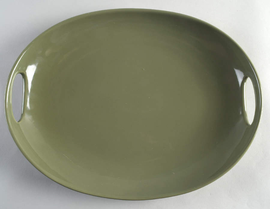 Woven Traditions Sage 14" Oval Handled Tray by Longaberger-1