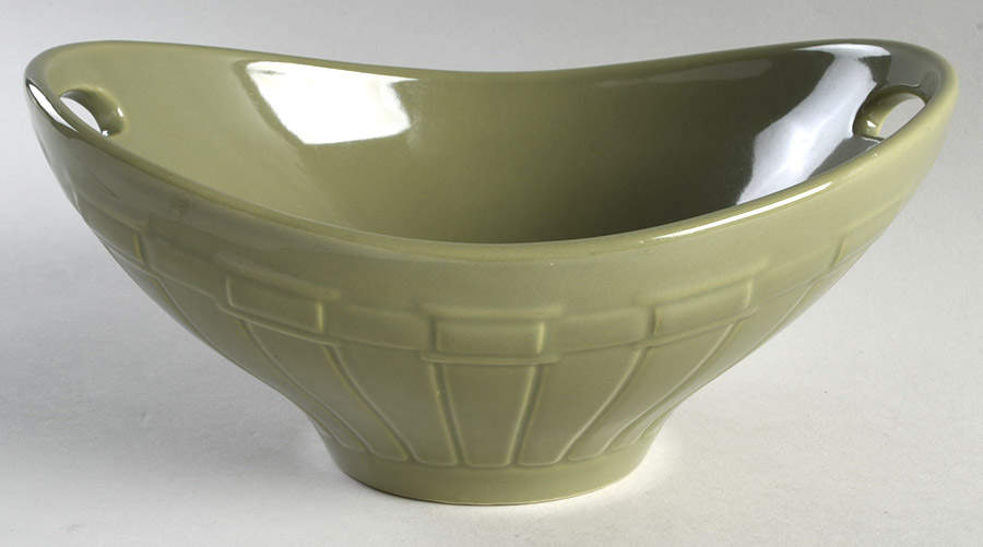 Woven Traditions Sage 10" Oval Handled Bowl by Longaberger-1