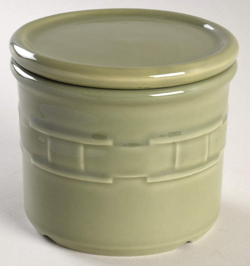 Woven Traditions Sage 1 Pint Crock with Coaster Lid by Longaberger-1
