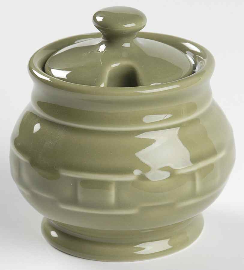 Woven Traditions Sage Sugar Bowl & Lid by Longaberger-1