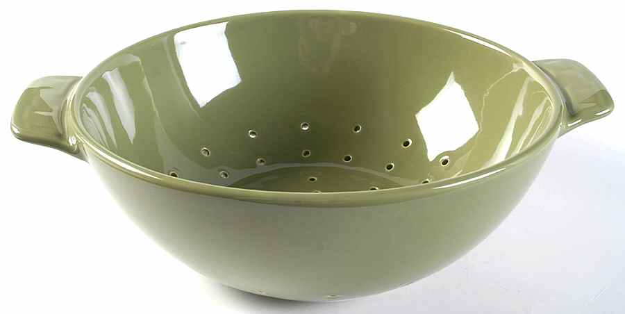 Woven Traditions Sage Ceramic Colander by Longaberger-1