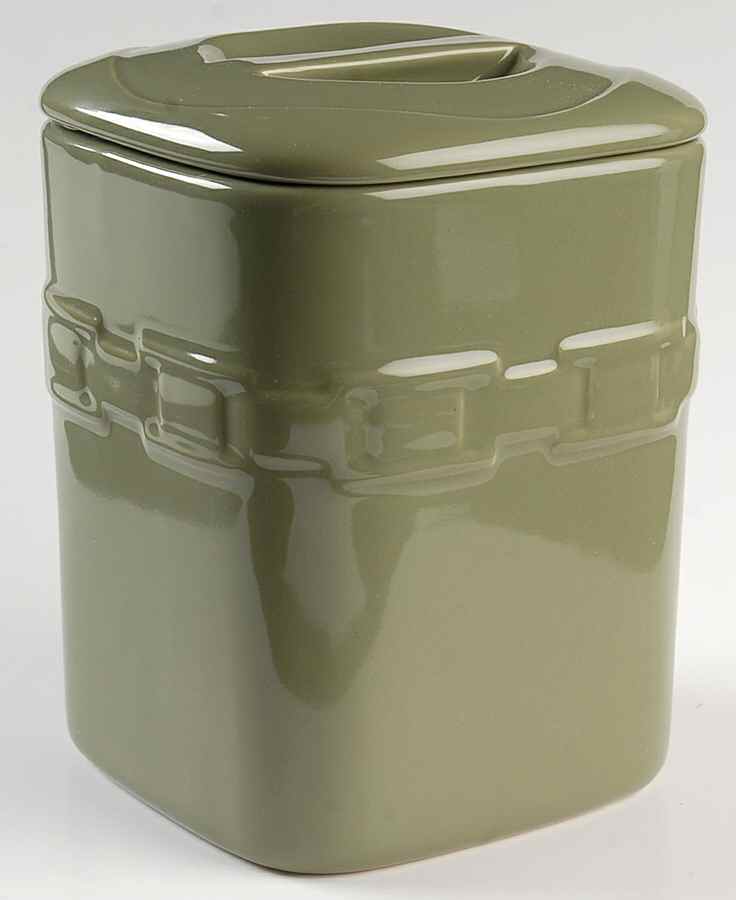 Woven Traditions Sage Medium Square Canister & Lid by Longaberger-1