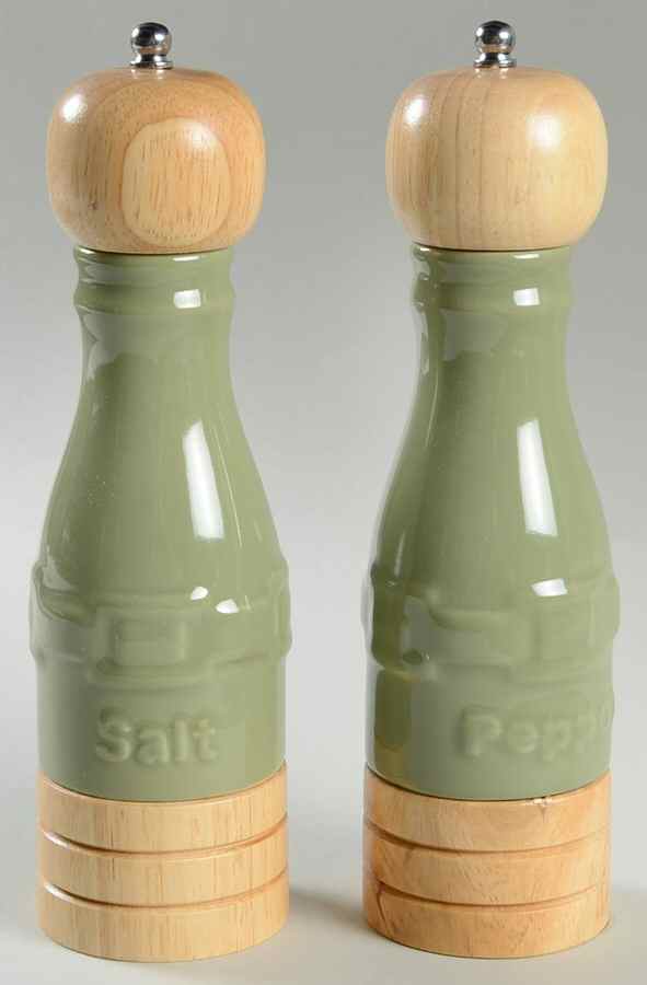 Woven Traditions Sage Salt Mill & Pepper Mill Set by Longaberger-1