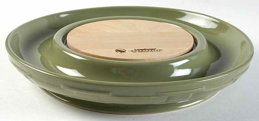 Woven Traditions Sage Round Cheese & Cracker Tray w/Wood Cutting Board by Longaberger-1