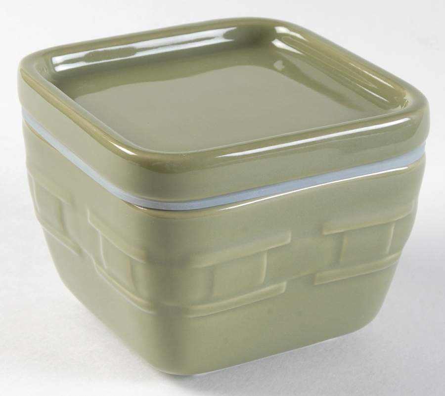 Woven Traditions Sage 4" Square Baker & Lid by Longaberger-1