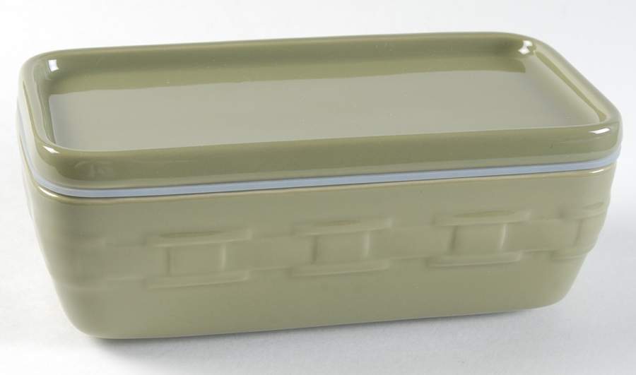 Woven Traditions Sage 8" Rectangular Baker & Lid by Longaberger-1