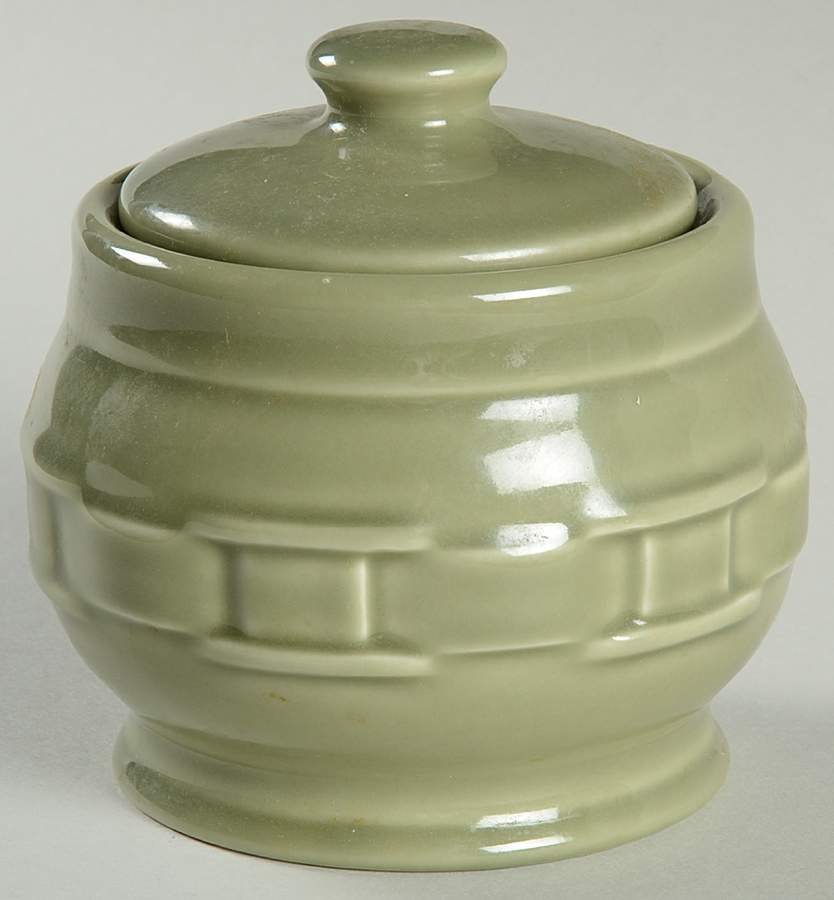 Woven Traditions Sage Sugar Bowl & Lid by Longaberger-1