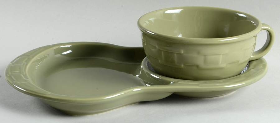 Woven Traditions Sage Snack Tray & Soup Mug Set by Longaberger-1