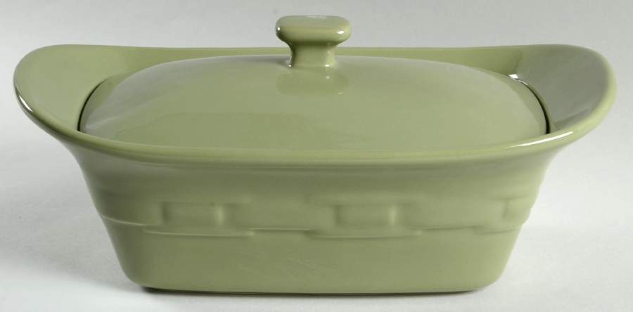 Woven Traditions Sage 1.5 Quart Rectangular Covered Casserole by Longaberger-1