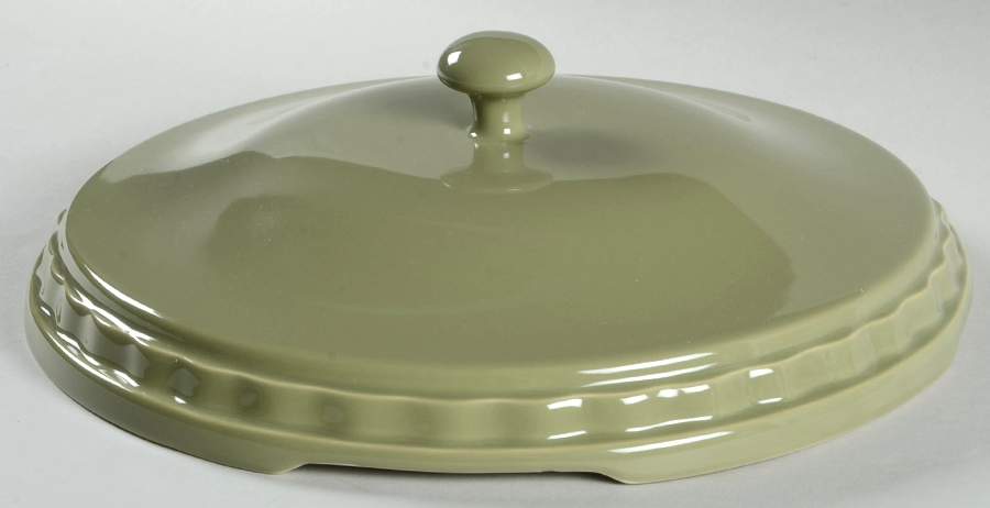 Woven Traditions Sage Ceramic Lid for 10" Pie Baking Plate by Longaberger-1