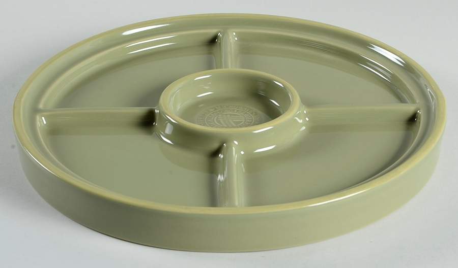 Woven Traditions Sage Divided Plate for 8-in-1 Entertainer Set by Longaberger-1