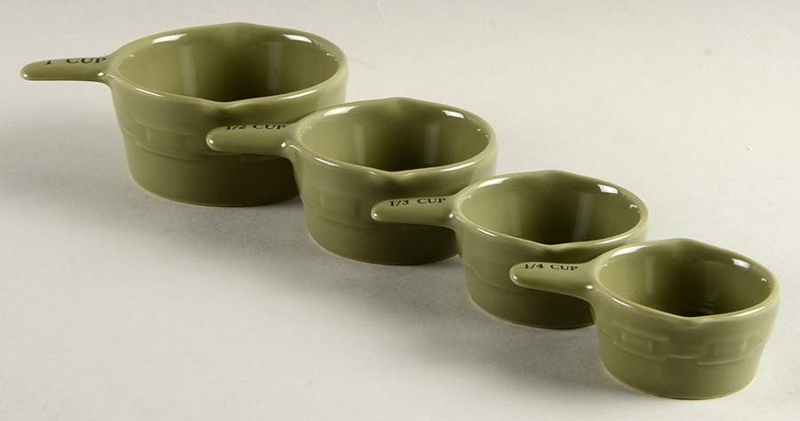 Woven Traditions Sage Measuring Cup Set (1 Cup,1/2 Cup,1/3 Cup,1/4 Cup) by Longaberger-1