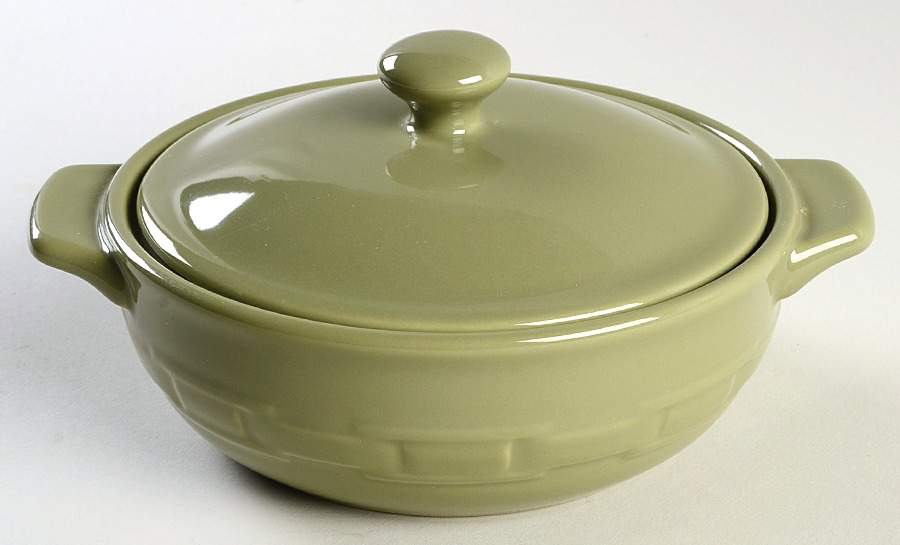 Woven Traditions Sage 1.50 Pt Round Covered Casserole by Longaberger-1