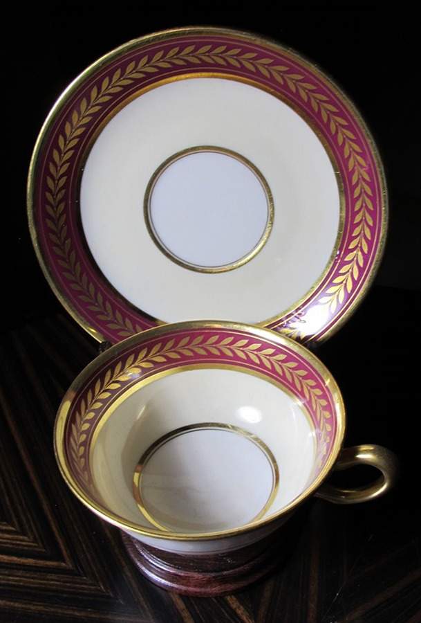 Malmaison Maroon Footed Cup & Saucer Set by Lenox-1