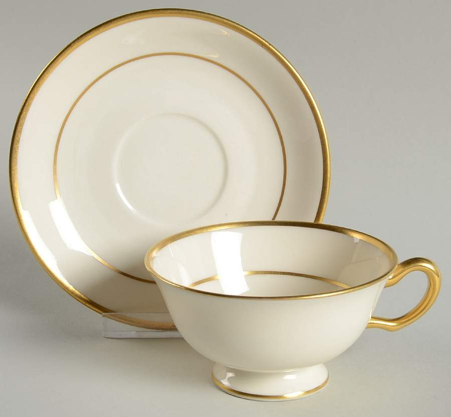 S34 Footed Cup & Saucer Set by Lenox-1