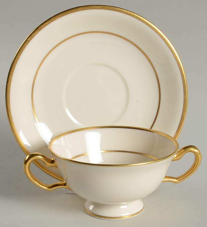 S34 Footed Bouillon Cup & Saucer by Lenox-1