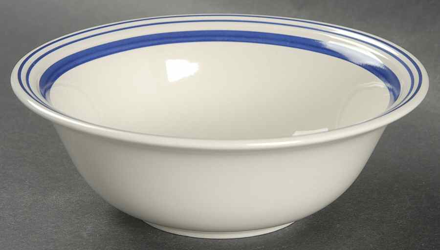 Cafe Stripe Blue (LR021, LR050) Coupe Cereal Bowl by Ralph Lauren China-1