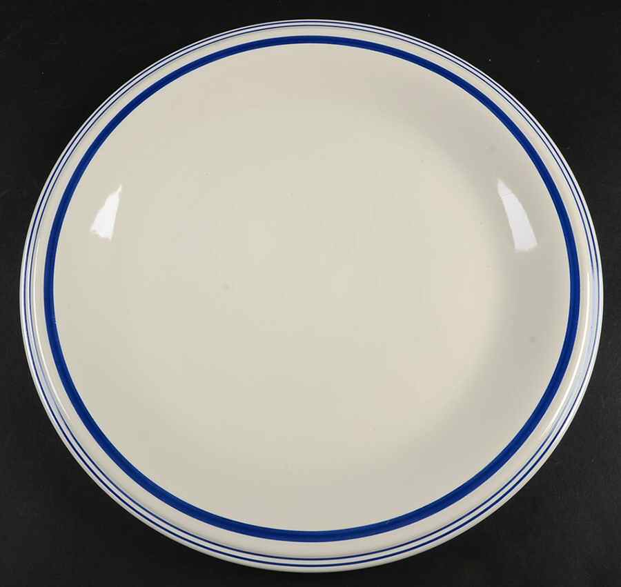 Cafe Stripe Blue (LR021, LR050) 12" Chop Plate (Round Platter) by Ralph Lauren China-1