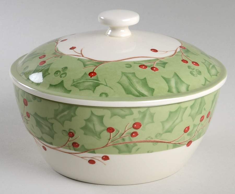 Holiday Gatherings Damask 1 Qt Round Covered Casserole by Lenox-1